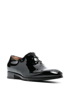 Santoni Lakleren Oxford schoenen - Zwart
