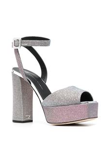 Giuseppe Zanotti Sandalen met glitterdetail - Zilver