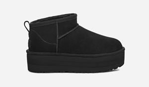 Ugg Classic Ultra korte laars met plateauzool voor Dames in Black  Leder