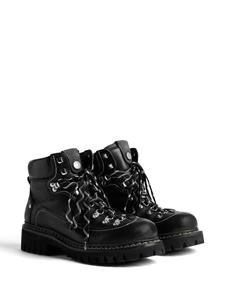 Dsquared2 leather hiking boots - Zwart
