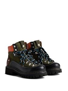 Dsquared2 panelled leather hiking boots - Zwart