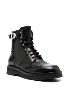 Dsquared2 Leren combat boots - Zwart