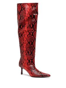Alexander Wang Viola snake-print leather boots - Rood