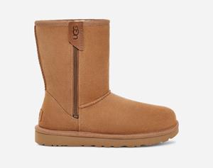 Ugg Classic Short Bailey-laars met rits in Brown  Leder