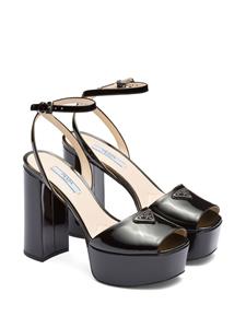 Prada Lakleren sandalen - Zwart