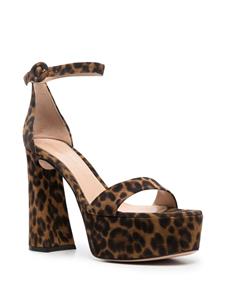 Gianvito Rossi Holly sandalen met luipaardprint - Bruin