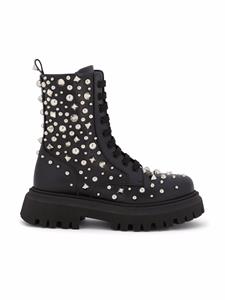 Dolce & Gabbana Kids Combat laarzen met studs - Zwart