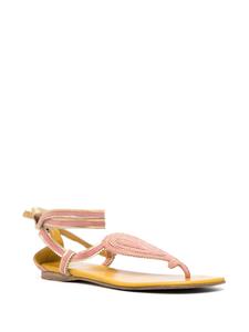 Hermès 2000s pre-owned sandalen met veters - Roze