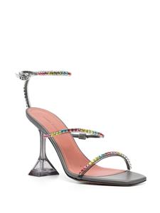 Amina Muaddi Gilda sandalen verfraaid met kristallen - Grijs