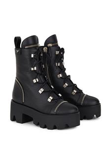 Giuseppe Zanotti Combat boots met chunky zool - Zwart