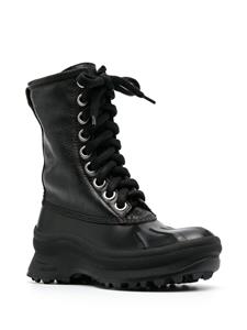 Jil Sander Combat boots met veters - Zwart