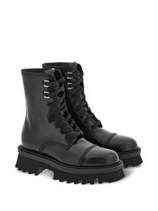 Ferragamo Combat boots met chunky zool - Zwart