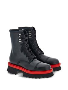 Ferragamo Combat boots met chunky zool - Zwart