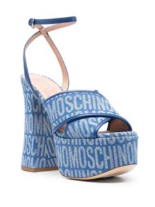 Moschino Sandalen met plateauzool - Blauw