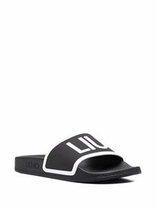 LIU JO KOS 2 slippers met logoprint - Zwart