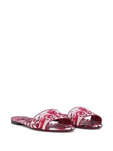 Dolce & Gabbana Slippers met Majolica-print - Roze