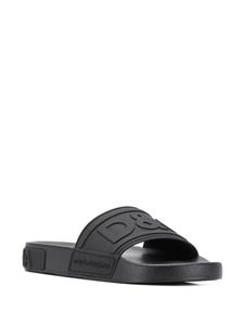 Dolce & Gabbana Slippers met logo - Zwart