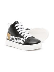 Moschino Kids Leren sneakers - Zwart