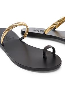 Ancient Greek Sandals Konaki sandalen verfraaid met ketting - Zwart
