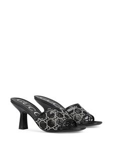 Gucci Double G sandalen verfraaid met kristallen - Zwart