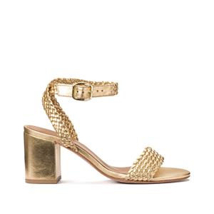 LA REDOUTE COLLECTIONS Sandalen in metallic leer, brede hak