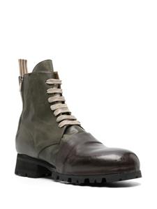 Ziggy Chen polished-finish leather boots - Groen