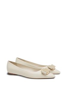 Ferragamo bow-detailing leather ballerina shoes - Wit