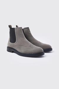Boohoo Nep Suède Chelsea Boots, Grey