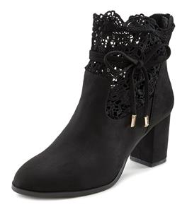 LASCANA High-Heel-Stiefelette, Ankle Boot, Stiefel mit modischer Spitze und bequemen Blockabsatz