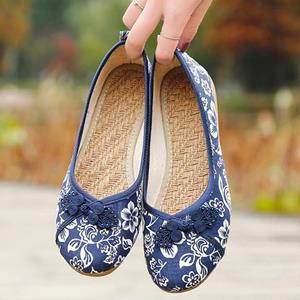 Shoes Women Women Vintage Flats Autumn Female Canvas Knot Slip on Loafers Casual Comfort Shoes Ladies