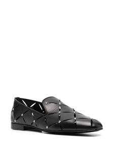 Versace Leren loafers - Zwart