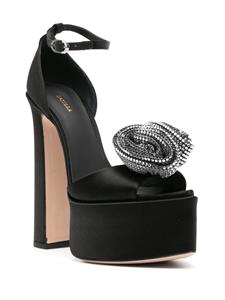 Le Silla Nina 160 sandalen met bloemenpatch - Zwart