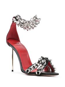 HARDOT 100mm chain-link embellished sandals - Zwart