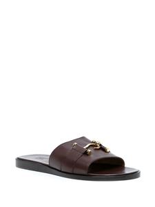 Edhen Milano horsebit-detail leather sandals - Bruin