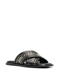Michael Kors Gideon slippers met logoprint - Zwart