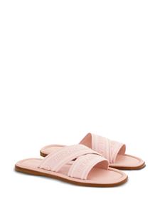 Ferragamo Slippers met gekruiste bandjes - Roze