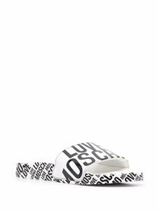 Love Moschino Slippers met logoprint - Wit