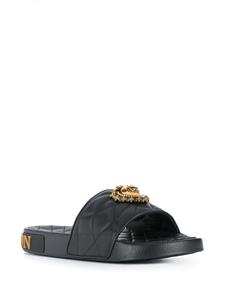 Dolce & Gabbana Devotion gewatteerde slippers - Zwart