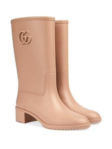 Gucci Double G leren laarzen - Beige