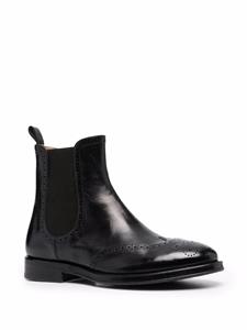 Alberto Fasciani Chelsea laarzen met brogue detail - Zwart