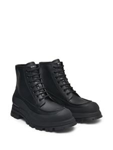 Alexander McQueen Wander leather lace-up boots - Zwart