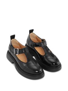 GANNI cut-out buckle-fastening loafers - Zwart