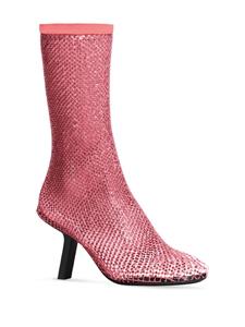 Balenciaga 80mm crystal-embellished mesh boots - Roze