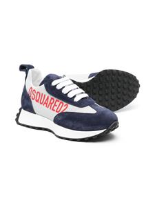 Dsquared2 Kids logo-print suede sneakers - Blauw
