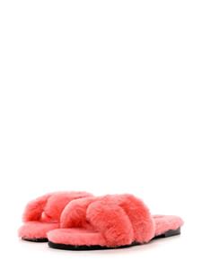 Hermès pre-owned Oran shearling sandals - Roze