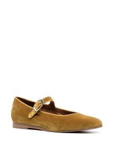 Le Monde Beryl Mary Jane velvet ballerina shoes - Geel