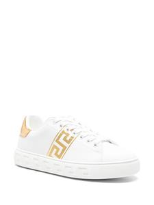Versace Greca-embroidered leather sneakers - Wit