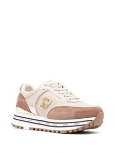 LIU JO logo-plaque lace-up sneakers - Beige