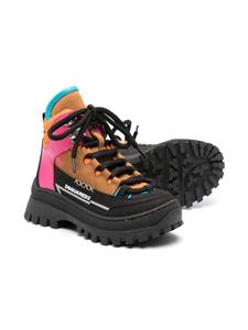Dsquared2 Kids colour-block leather boots - Bruin
