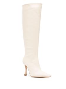 STAUD Cami 95mm leather boots - Beige